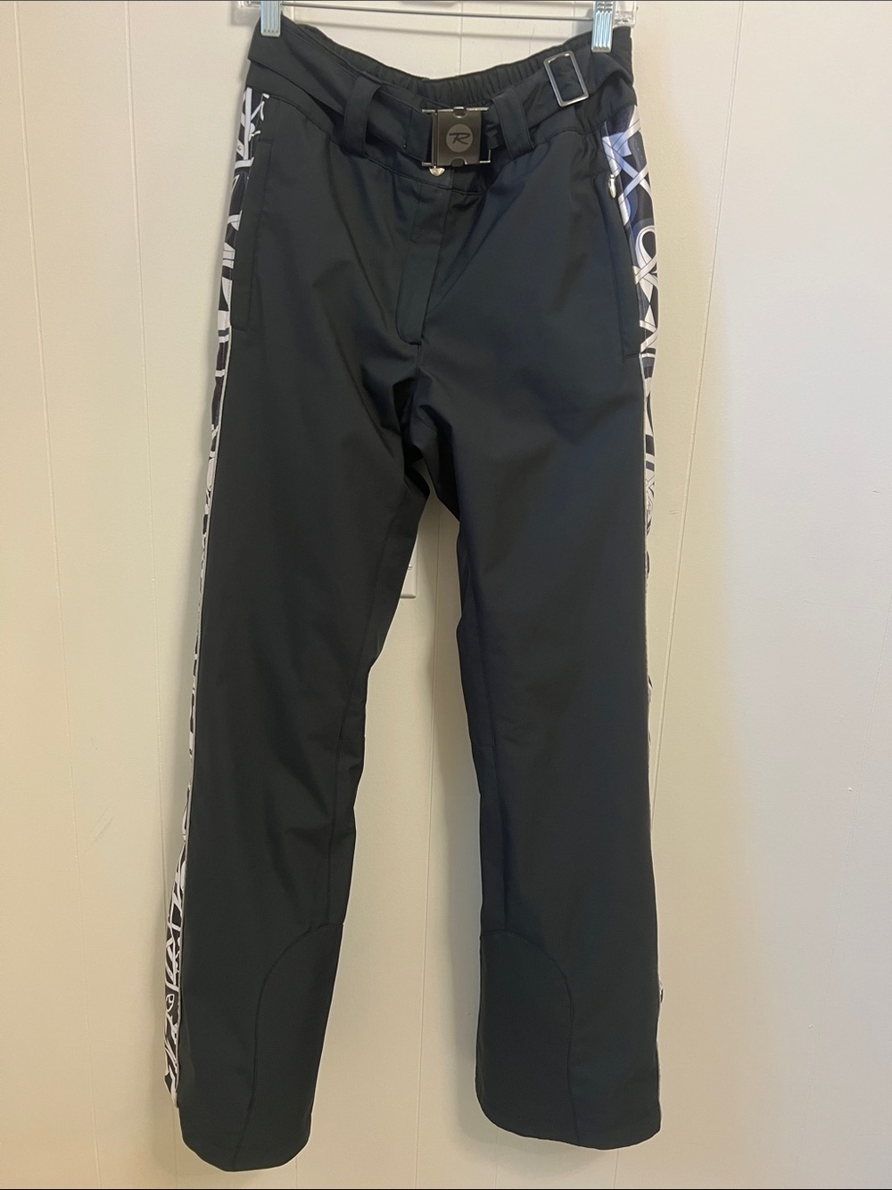 Rossignol x Emilio Pucci Brenti Pant Black Ski Pants Belted Geometric Stripe M
